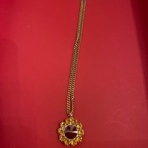 Tova Swarovski crystal Radiant Gold sundlower color Necklace